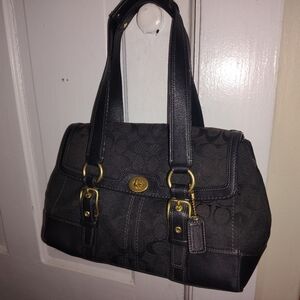 Coach Hampton Signature Flap Satchel